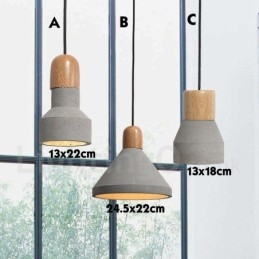 Moderne, Samtidskunstnerisk Trebetong Pendellampe Med Én Lyskilde