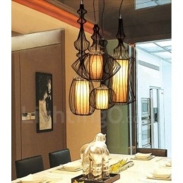 Landlig Vintage Metallvaseformet Anhengslampe
