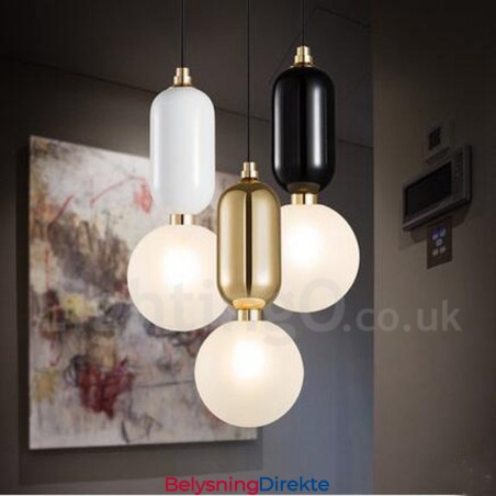 Moderne Og Moderne Pendellampe Med Glassskjerm