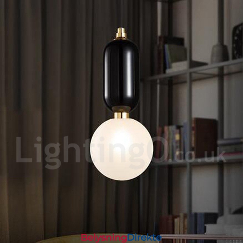 Moderne Og Moderne Pendellampe Med Glassskjerm