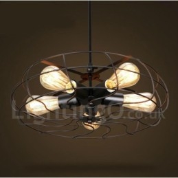 Retro Vintage Pendellampe Med 5 Lys