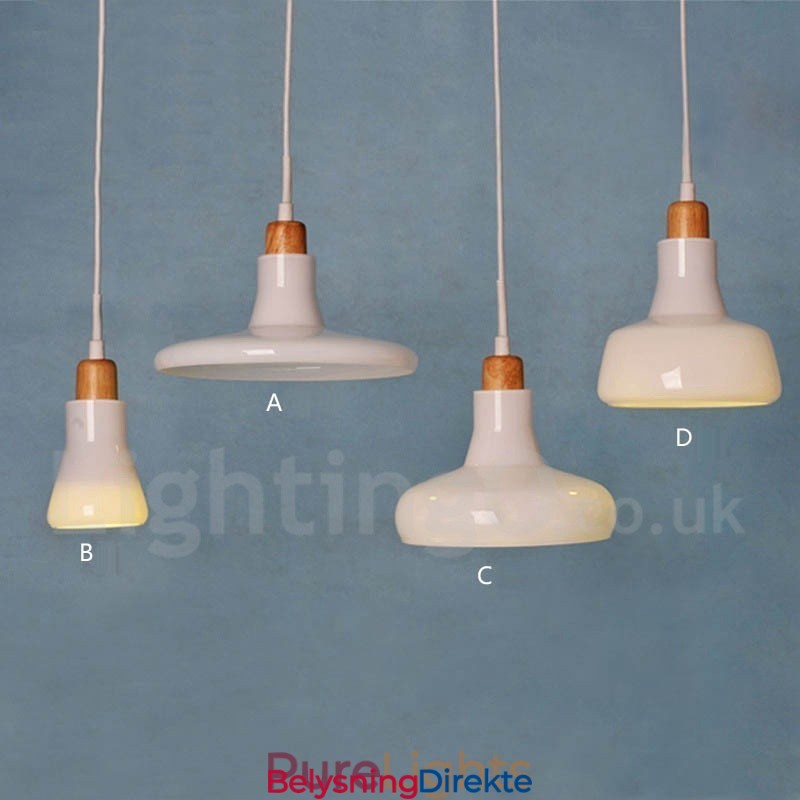 Retro Vintage Pendellampe Med Glassskjerm