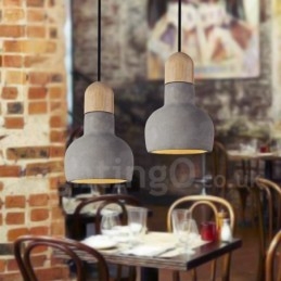 Retro Vintage Trebetong Pendellampe Med Én Lyskilde