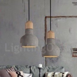 Retro Vintage Trebetong Pendellampe Med Én Lyskilde