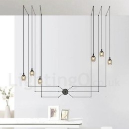 For 6-Lyss Pendellampe Med Glassskjerm