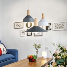 Moderne Samtidsstil Tre Metall Flerfarget Pendellampe