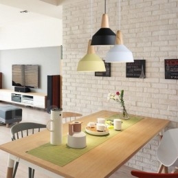 Moderne Samtidsstil Tre Metall Flerfarget Pendellampe