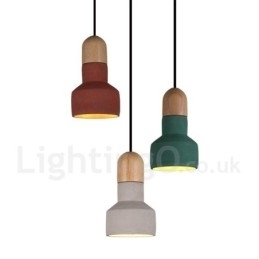 Vintage Trebetong Flerfarget Pendellampe Til Lampe