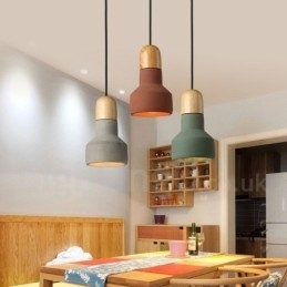 Vintage Trebetong Flerfarget Pendellampe Til Lampe