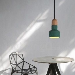 Vintage Trebetong Flerfarget Pendellampe Til Lampe