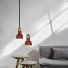 Vintage Trebetong Flerfarget Pendellampe Til Lampe