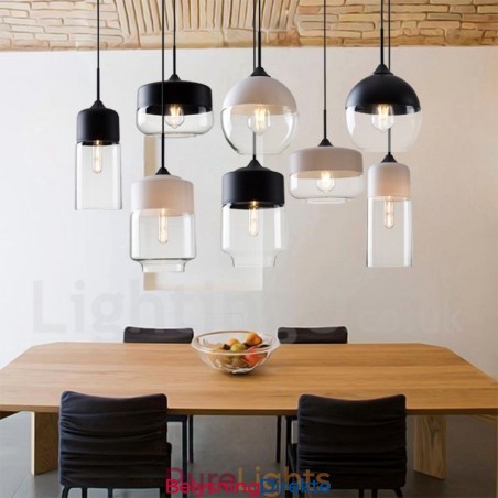 Moderne Og Moderne Pendellampe Med Glassskjerm