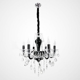 Krystalllysekrone Med 6 Lys I Svart Design