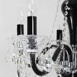 Krystalllysekrone Med 6 Lys I Svart Design