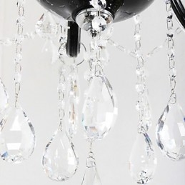 Krystalllysekrone Med 6 Lys I Svart Design