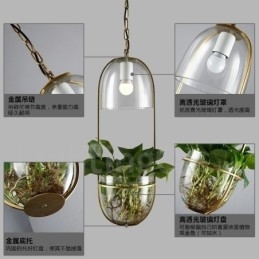 Rustikk Lodge Metall Glass Pendellampe
