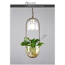 Rustikk Lodge Metall Glass Pendellampe