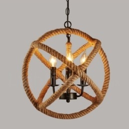 Landlig Vintage Pendellampe I Hamptau Med 3 Lys