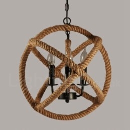 Landlig Vintage Pendellampe I Hamptau Med 3 Lys