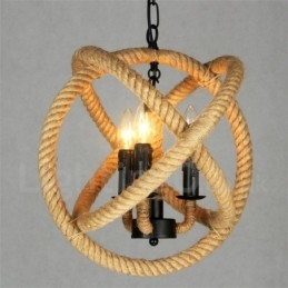Landlig Vintage Pendellampe I Hamptau Med 3 Lys