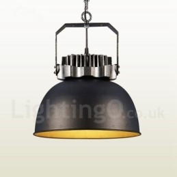 Svart Landlig Vintage Metall Pendellampe