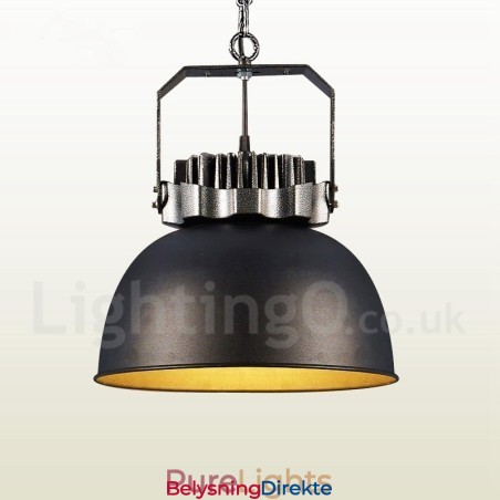 Svart Landlig Vintage Metall Pendellampe