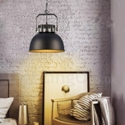Svart Landlig Vintage Metall Pendellampe