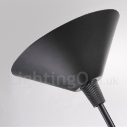 Retro Vintage Pendellampe I Svart Metall Med Hattform Og 1 Lys