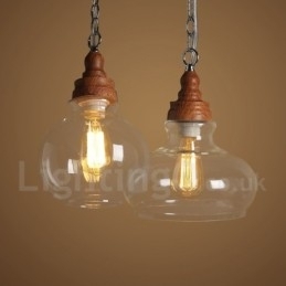 Retro Vintage Pendellampe Med Glassskjerm