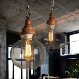 Retro Vintage Pendellampe Med Glassskjerm