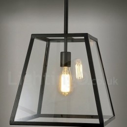 Vintage Metallpendellampe Med Glassskjerm