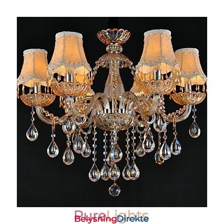 Lysekrone I Krystall, Tradisjonell, Klassisk, Glass, 6 Lys