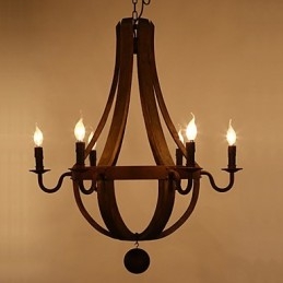 Vintage Amerikansk Rustikk Trependel Med Vinranke, Lysekrone, Stue Og Lampe