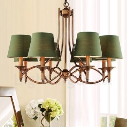 8-Lyss Rustik Lodge Integrert Metalllysekrone