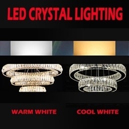 Krystall Pendellampe Moderne Belysning Tre Ringer D204060 K9 Store Krystall Taklamper