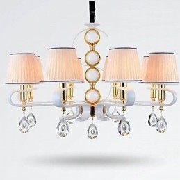 Stofflysekrone Med 8 Lys, Moderne Minimalistisk Lampe I Høy Kvalitet