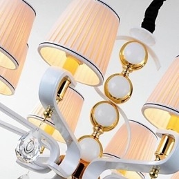 Stofflysekrone Med 8 Lys, Moderne Minimalistisk Lampe I Høy Kvalitet