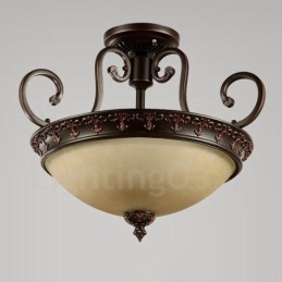 Rustikk Hytte Med Én Lyskilde, Integrert Metalllampe, Innfelt