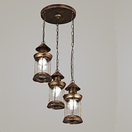 Rustikk Lodge Vintage Retro Mini-Stil Metall Pendellampe