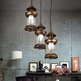 Rustikk Lodge Vintage Retro Mini-Stil Metall Pendellampe