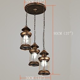 Rustikk Lodge Vintage Retro Mini-Stil Metall Pendellampe