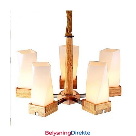 Enkel Kunstbelysning Massivt Tre Kreativ Iiving Taklampe