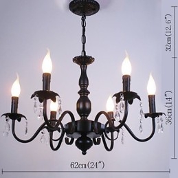 Europeisk Stil Lysekrone Krystalllampe Enkel Jernkunstlampe Dekorativ Lampe