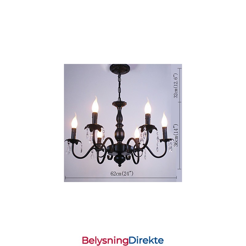 Europeisk Stil Lysekrone Krystalllampe Enkel Jernkunstlampe Dekorativ Lampe