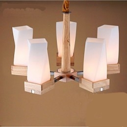 Enkel Kunstbelysning Massivt Tre Kreativ Iiving Taklampe
