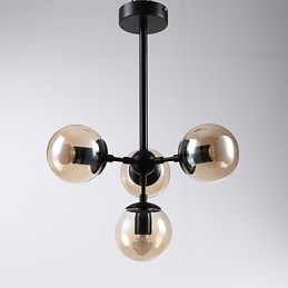 Fire Lys Postmoderne Europeisk Stil Modo Metall Glass Anhengslampe Den Entreen Dekorerer Industriell Lysekronelampe