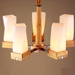 Enkel Kunstbelysning Massivt Tre Kreativ Iiving Taklampe