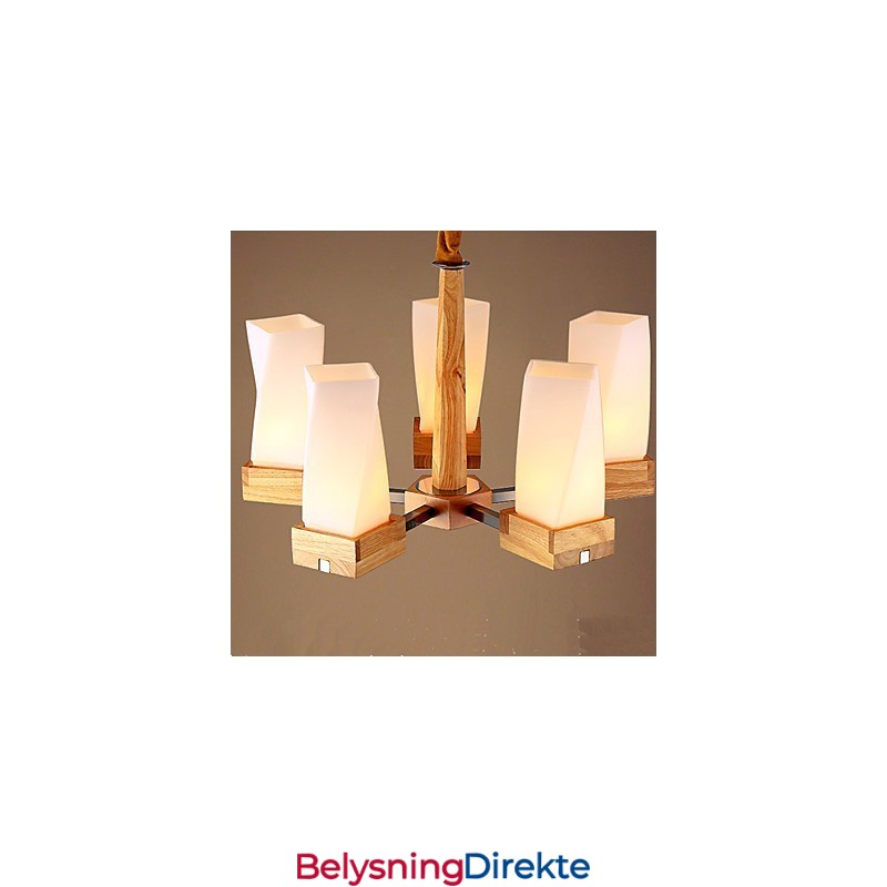Enkel Kunstbelysning Massivt Tre Kreativ Iiving Taklampe