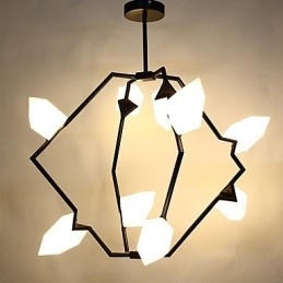Ni-Lys Postmoderne Metalllysekrone Med Glass I Ferskenfarget Farge, Canteen Decorate-Pendellampe