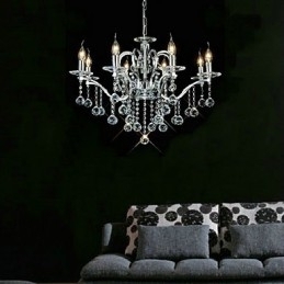 Elegant Krystalllysekrone Med 8 Lys